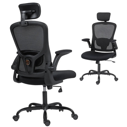 Ergonomic Office Chair, Mesh Desk Chair, Adjustable Headrest, Lumbar Support, Black Task Chairs at Gallery Canada
