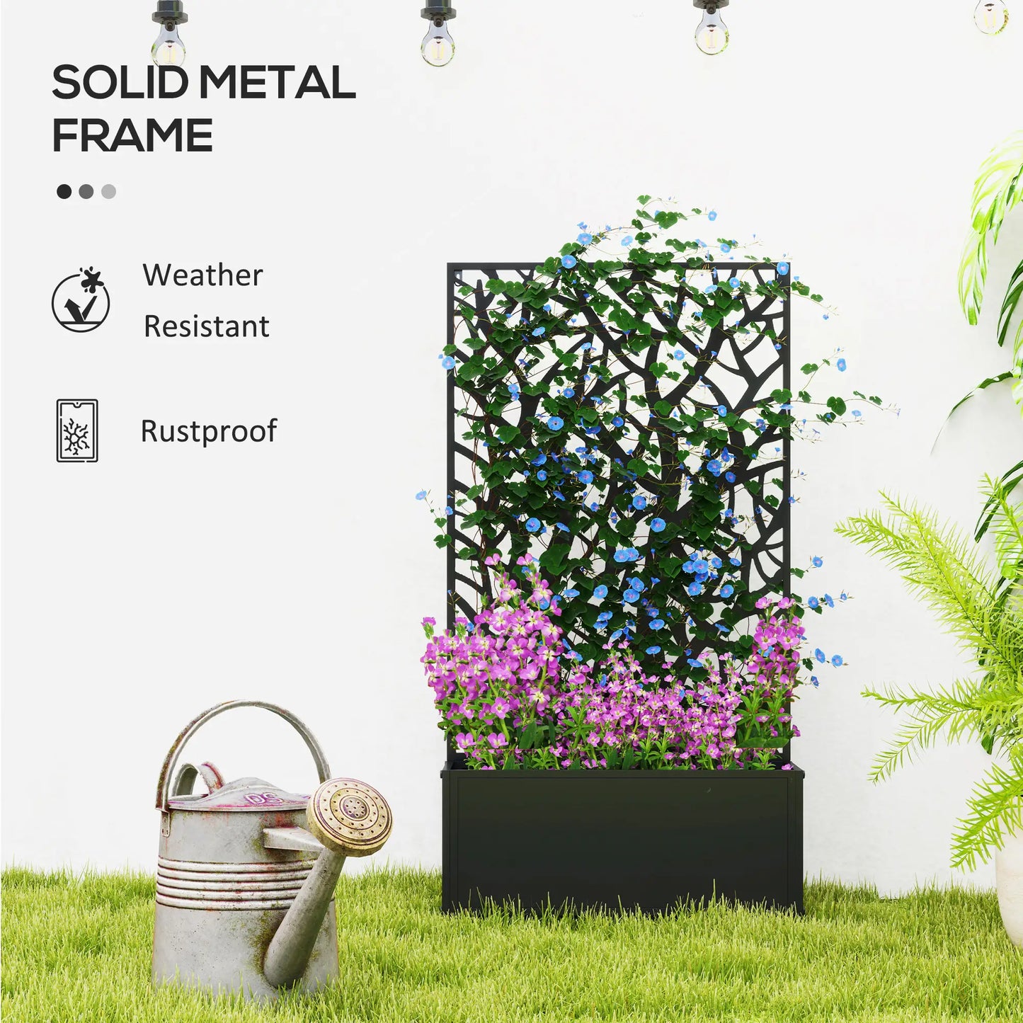 Metal Raised Garden Bed With Privacy Panel, Outdoor Planter Box, Patio Raised Garden Beds at Gallery Canada