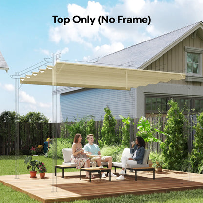 8.5' X 11.5' Retractable Pergola Canopy Replacement, Cream Gazebo Canopy Replacement at Gallery Canada