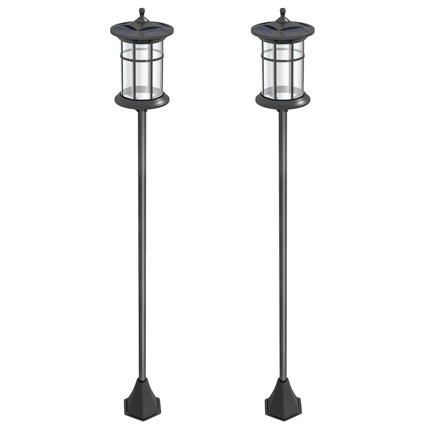 72" Solar Post Light, LED Outdoor Lamp, Waterproof IP44, 2 Pack, Cool White Solar Post Lamps Black at Gallery Canada
