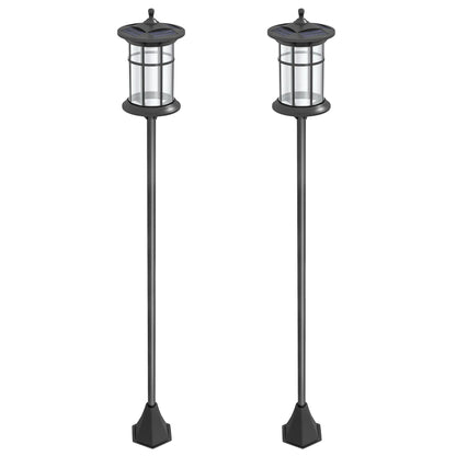 72" Solar Post Light, LED Outdoor Lamp, Waterproof IP44, 2 Pack, Cool White Solar Post Lamps Black at Gallery Canada