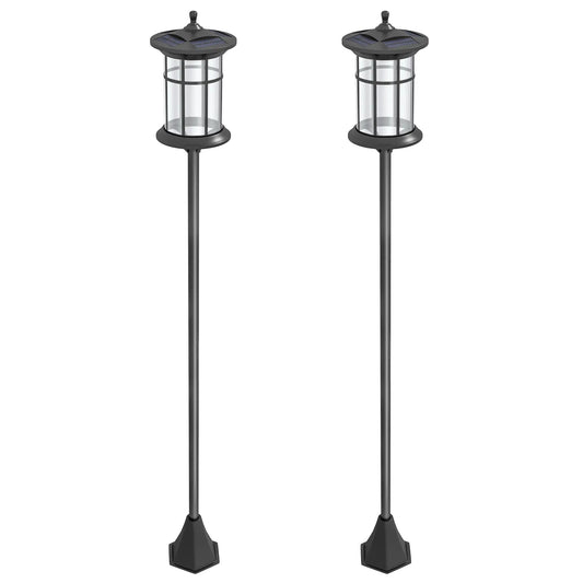 72" Solar Post Light, LED Outdoor Lamp, Waterproof IP44, 2 Pack, Cool White Solar Post Lamps Black at Gallery Canada