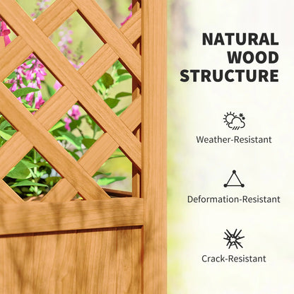 Wooden Raised Garden Bed With Arch Trellis, 33" x 14" x 57", Trellis Planter For Vine Plants Wooden Planter Boxes at Gallery Canada