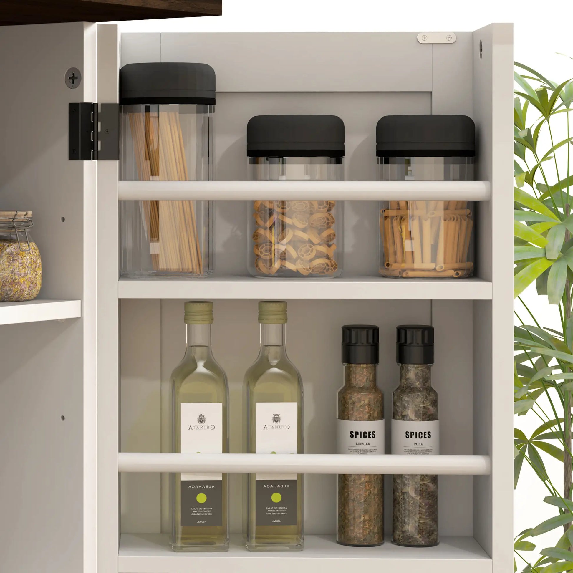 64" Tall Kitchen Pantry Cabinet, Adjustable Shelves, White Kitchen Pantry Cabinets at Gallery Canada