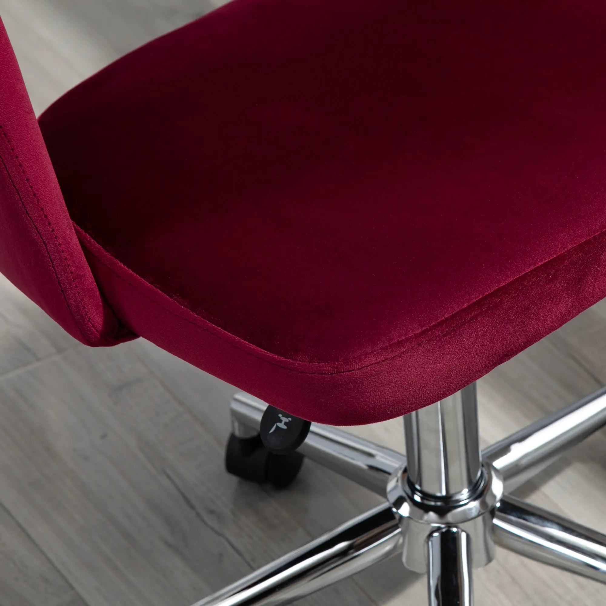 Mid Back Office Chair, Velvet Fabric, Swivel, Scallop Shape, Red Task Chairs at Gallery Canada