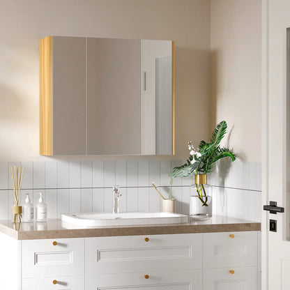 Wall Mounted Medicine Cabinet, Mirror, 3 Doors, Adjustable Shelves, White Mirror Medicine Cabinets at Gallery Canada