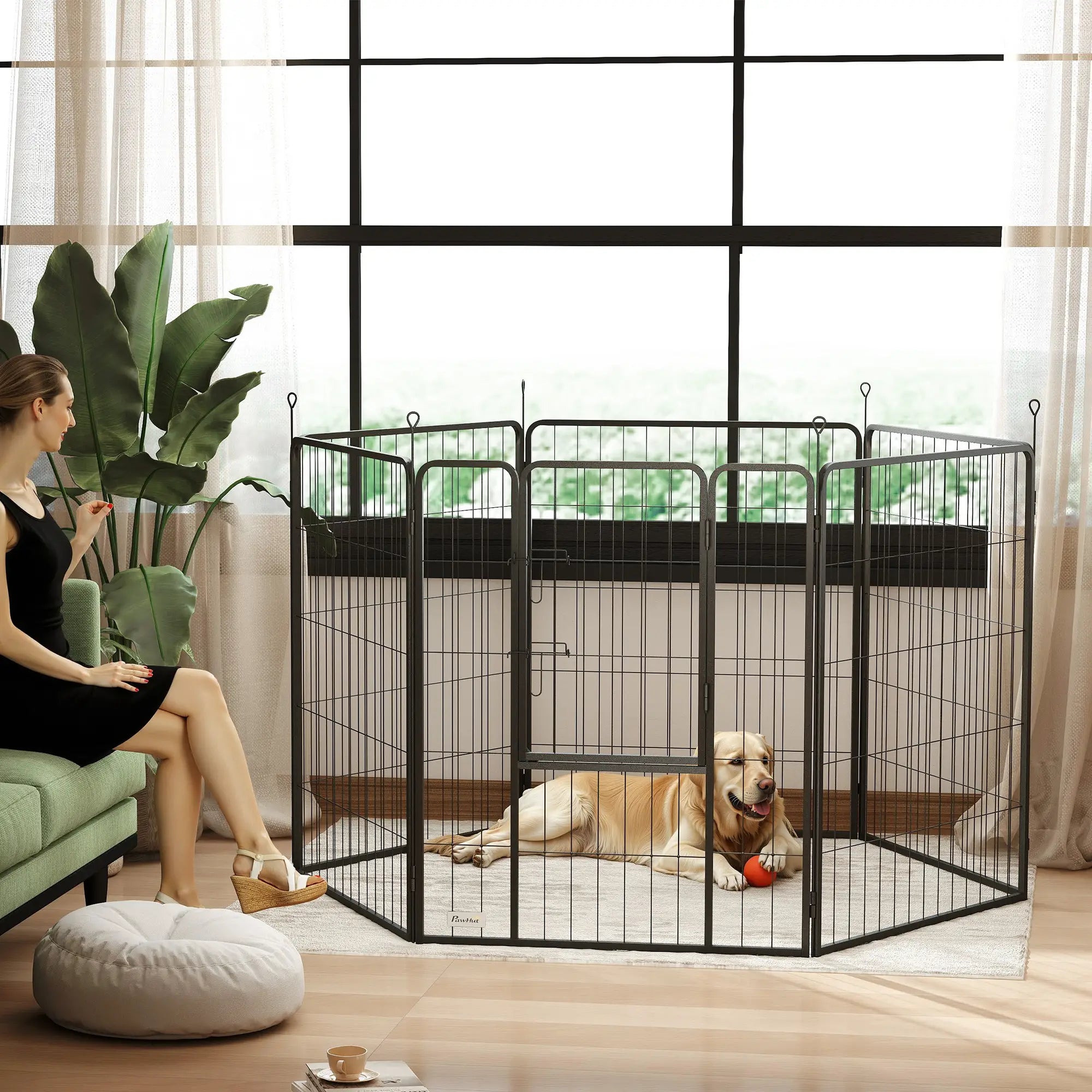 Heavy Duty Dog Playpen, 6 Panels, 39