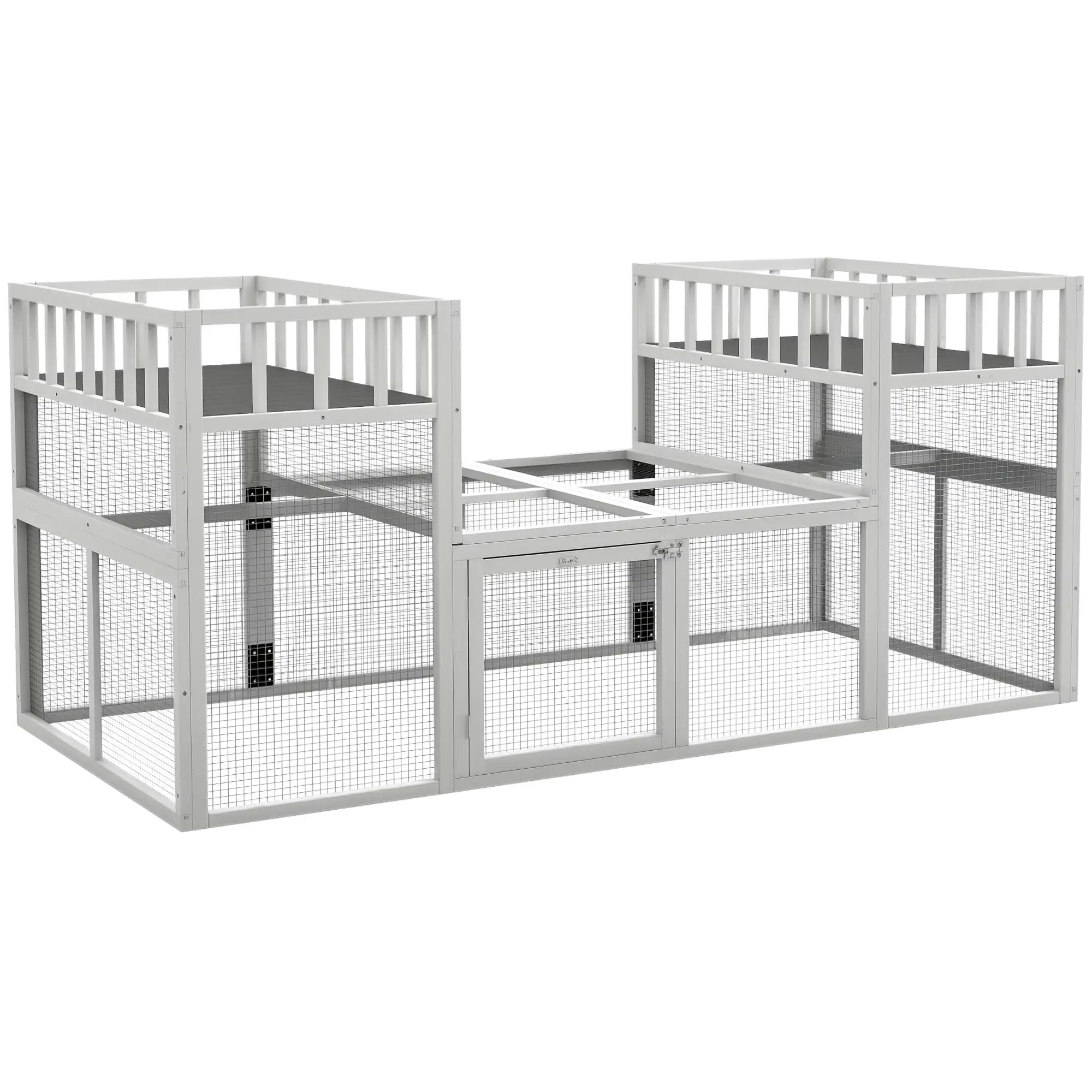 7.3' x 3.6' Wooden Chicken Coop, Storage Shelf, White Chicken Coops at Gallery Canada