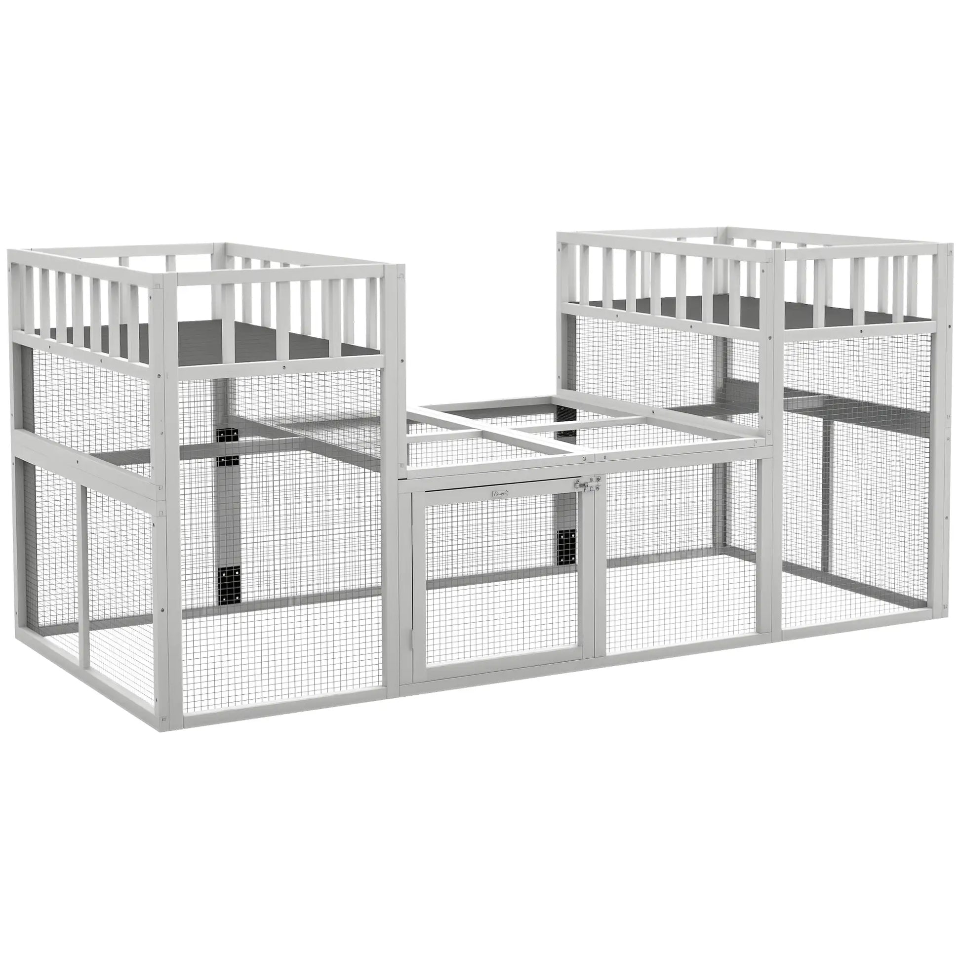 7.3' x 3.6' Wooden Chicken Coop, Storage Shelf, White Chicken Coops at Gallery Canada