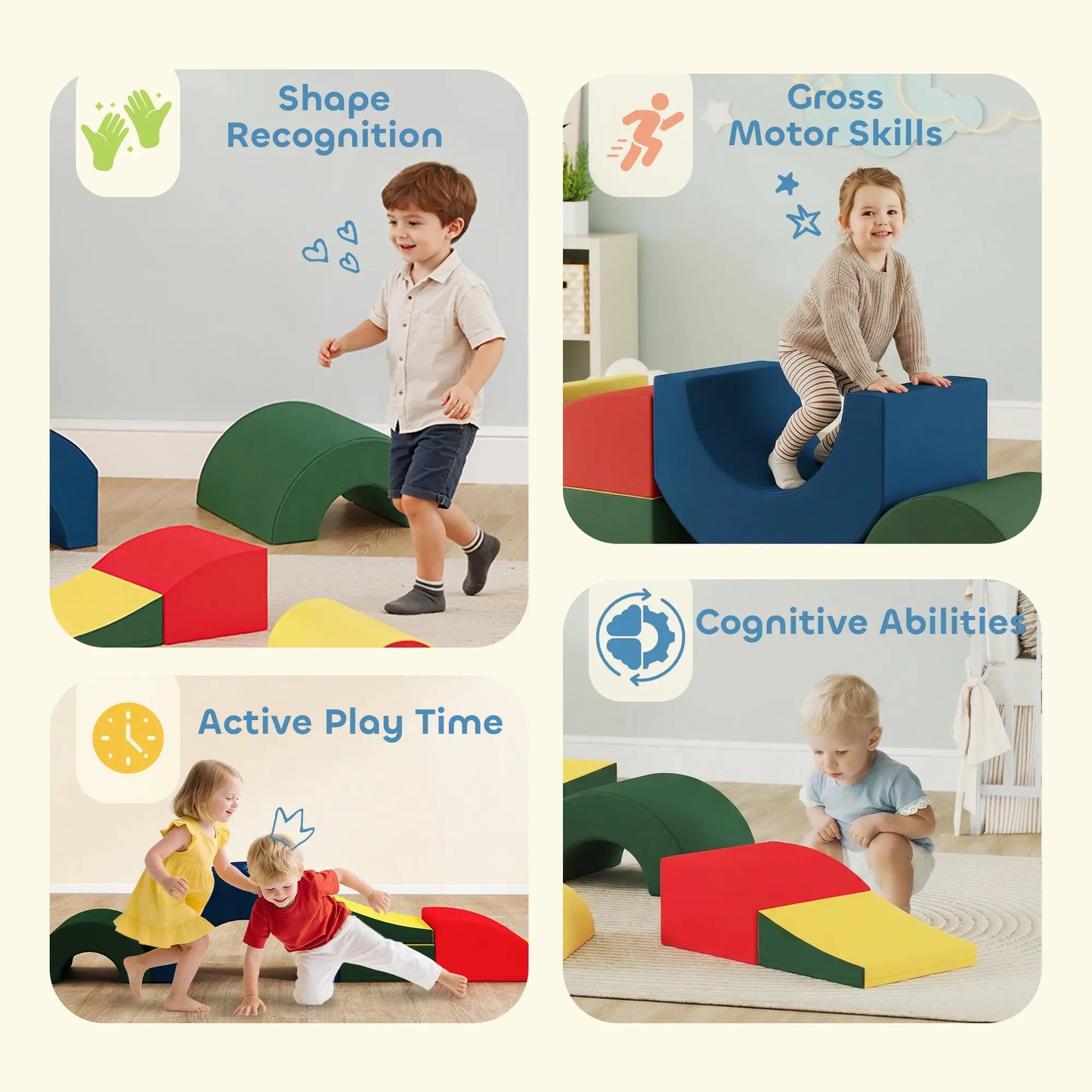 Toddlers Climbing Toys, 5-Piece Foam Blocks, Soft Play Set Kids Gym & Playmats at Gallery Canada