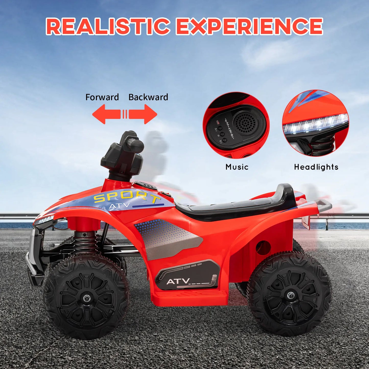 Kids ATV, 6V Battery Powered, for 18-36 Months, Red Electric Ride On Toys at Gallery Canada