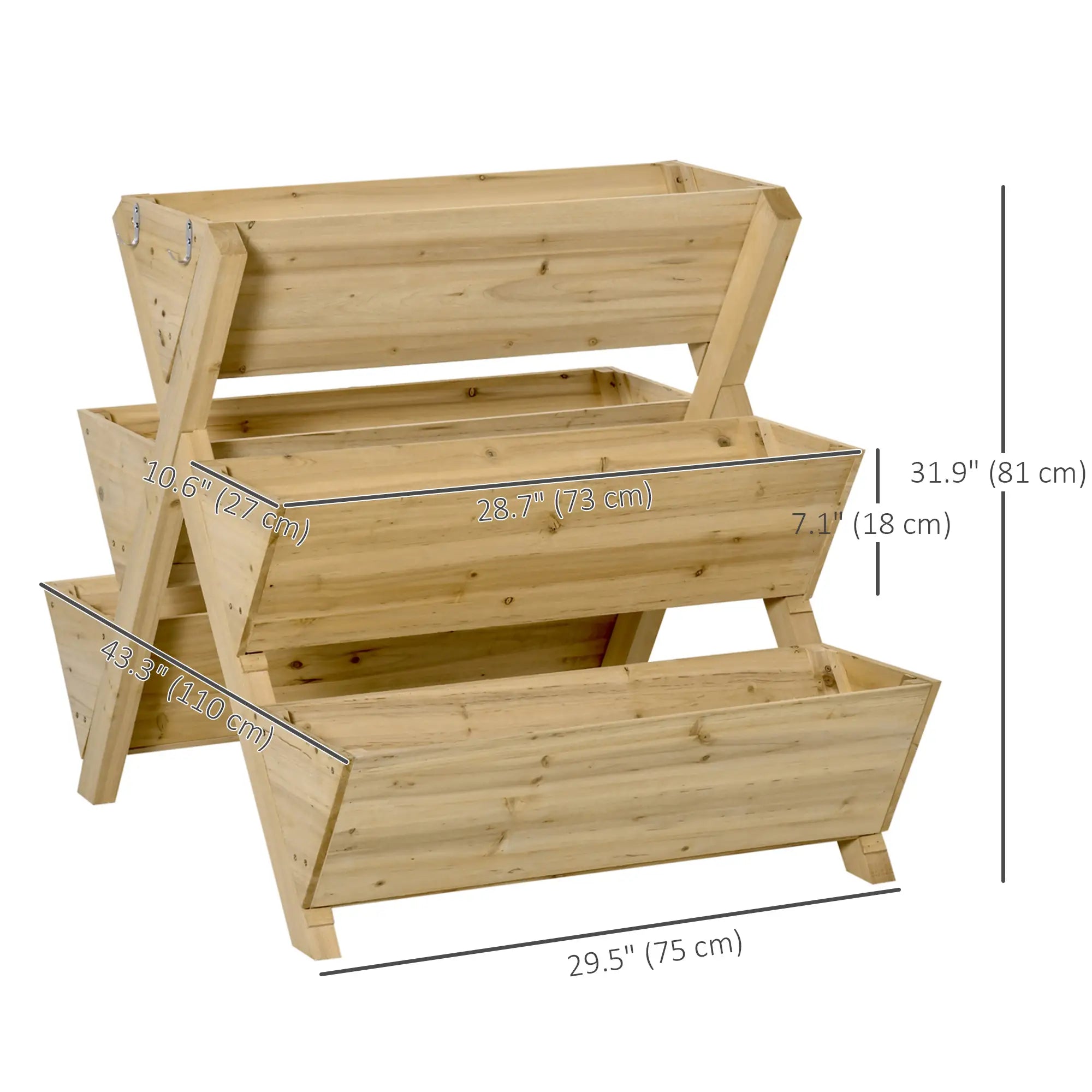 Raised Garden Bed, Freestanding Planter Stand, 5 Boxes, 4 Hooks, Herbs Flowers Vegetables, Indoor Outdoor Elevated Garden Beds at Gallery Canada