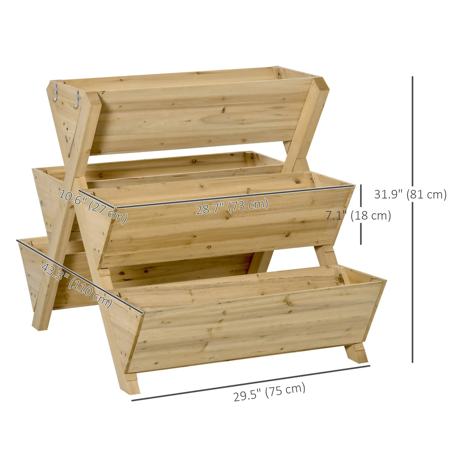 Raised Garden Bed, Freestanding Planter Stand, 5 Boxes, 4 Hooks, Herbs Flowers Vegetables, Indoor Outdoor Elevated Garden Beds at Gallery Canada