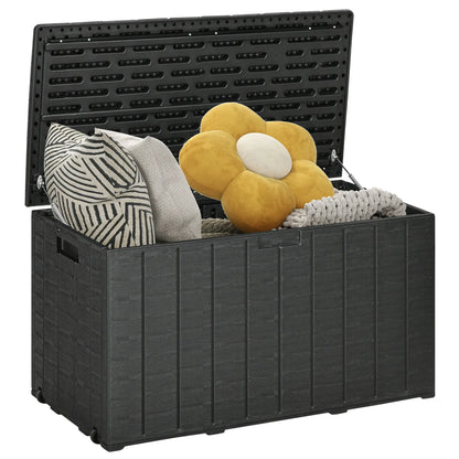81 Gallon Garden Storage Box, Waterproof Double Wall, Black Patio Storage Boxes at Gallery Canada