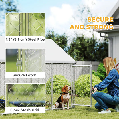 Outdoor Dog Kennel, Waterproof Anti-UV Cover, Quick-Connect Frame, Secure Lock Houses, Kennels & Pens at Gallery Canada
