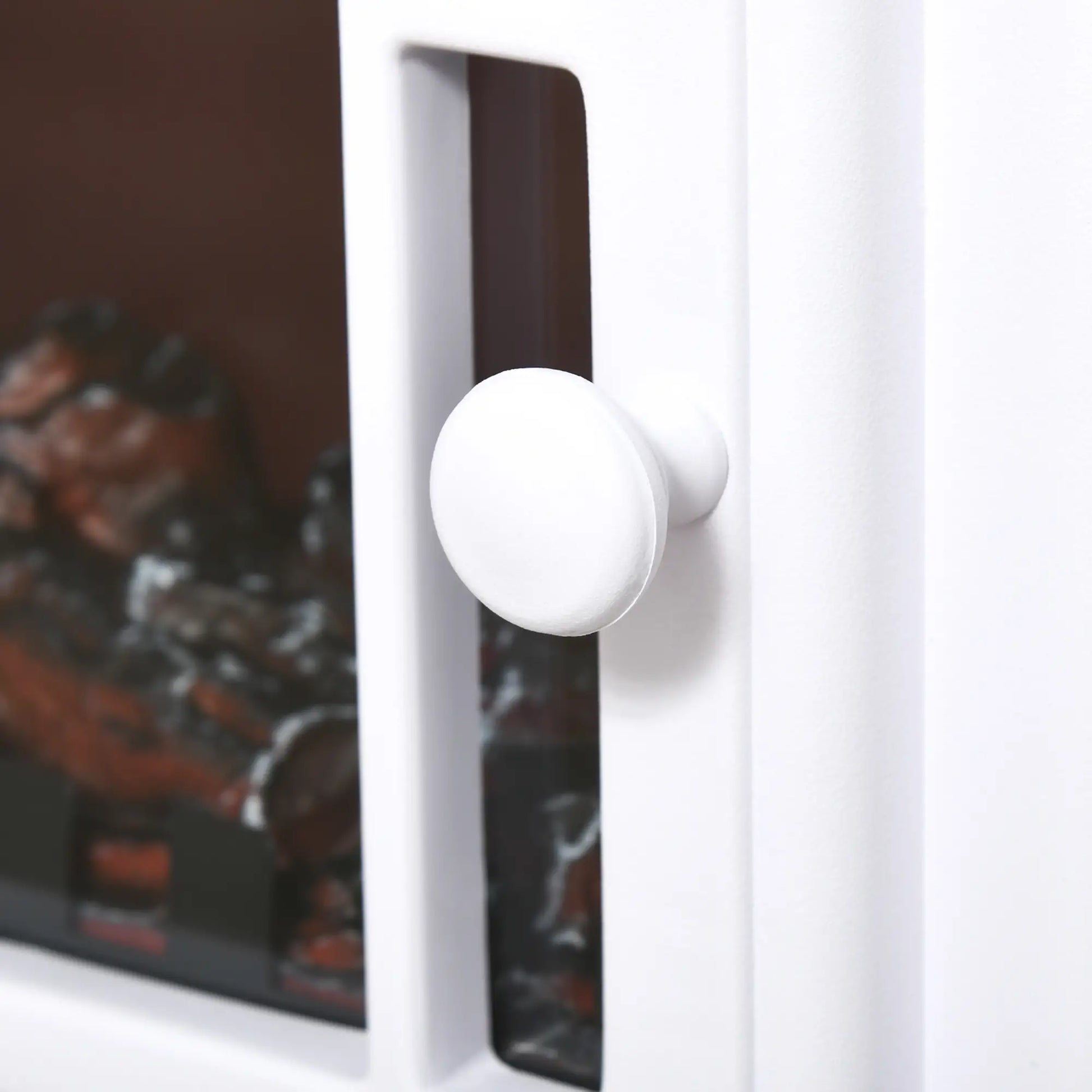 Electric Fireplace Heater, Freestanding Stove, Realistic Flame, Overheat Protection, 750W/1500W, White Electric Fireplaces at Gallery Canada