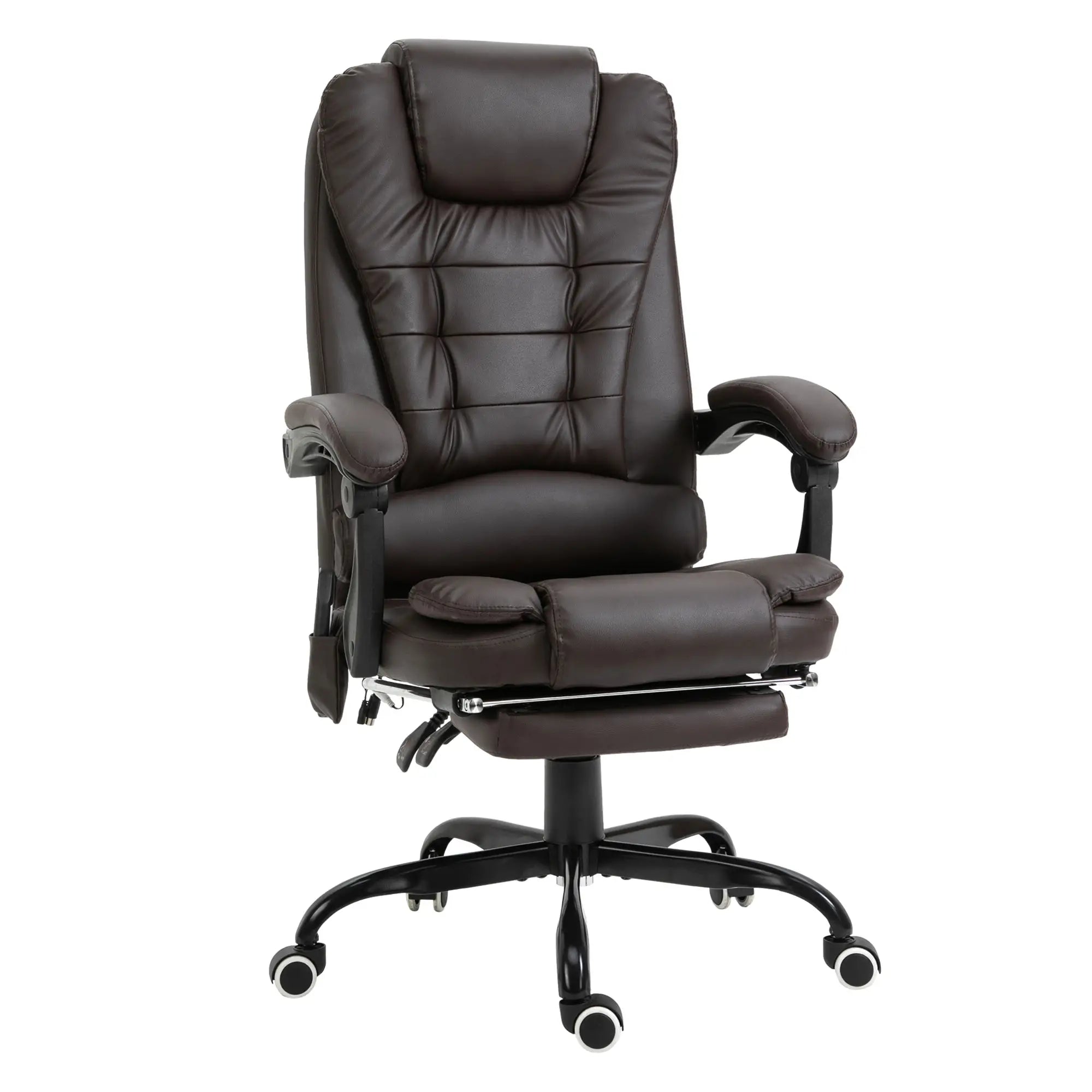 7-Point Vibrating Massage Chair, Reclining Office Chair, Adjustable Height, Brown Massage Chairs at Gallery Canada