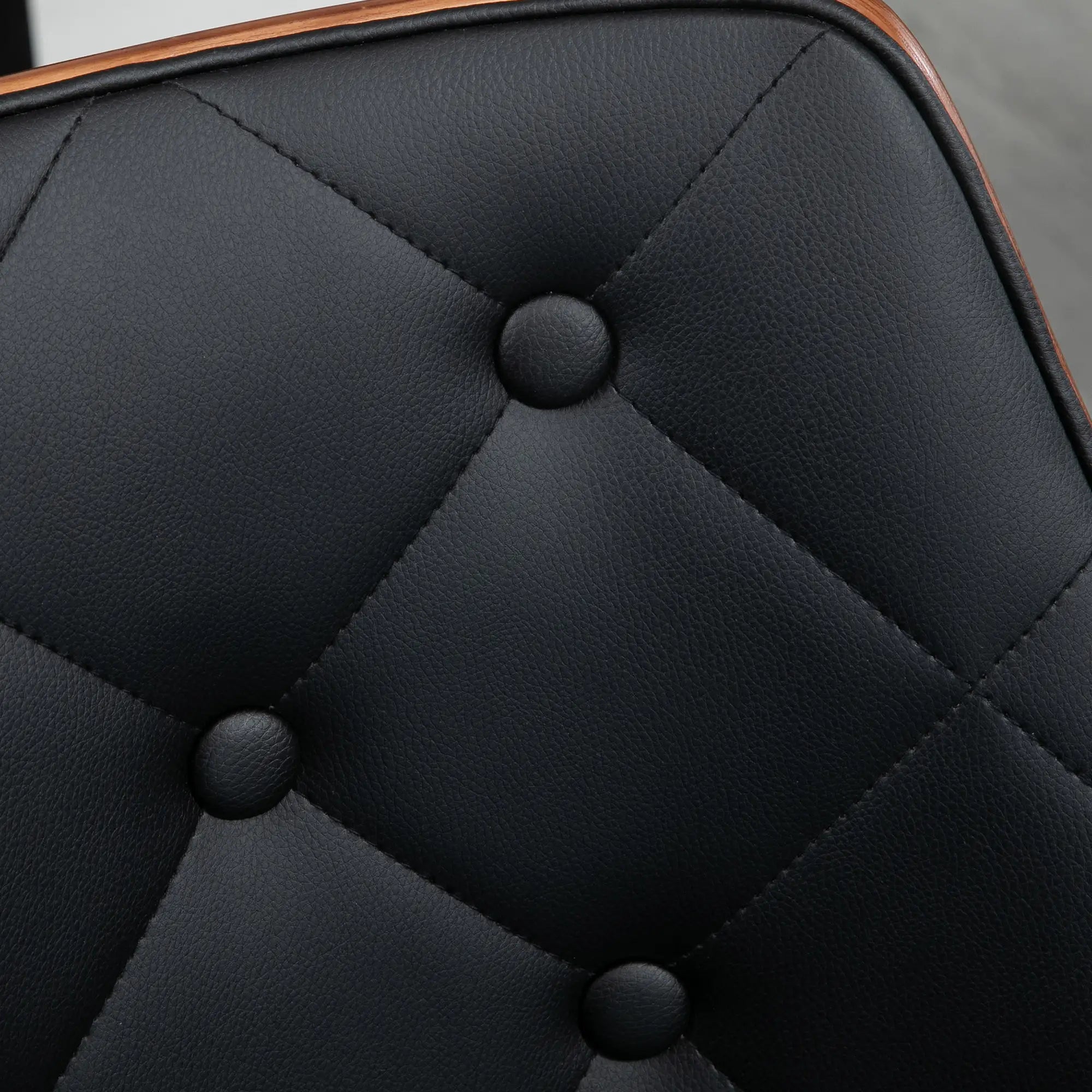 Dining Chairs Set of 2, PU Leather Upholstered, Steel Legs, Black Bar Stools at Gallery Canada