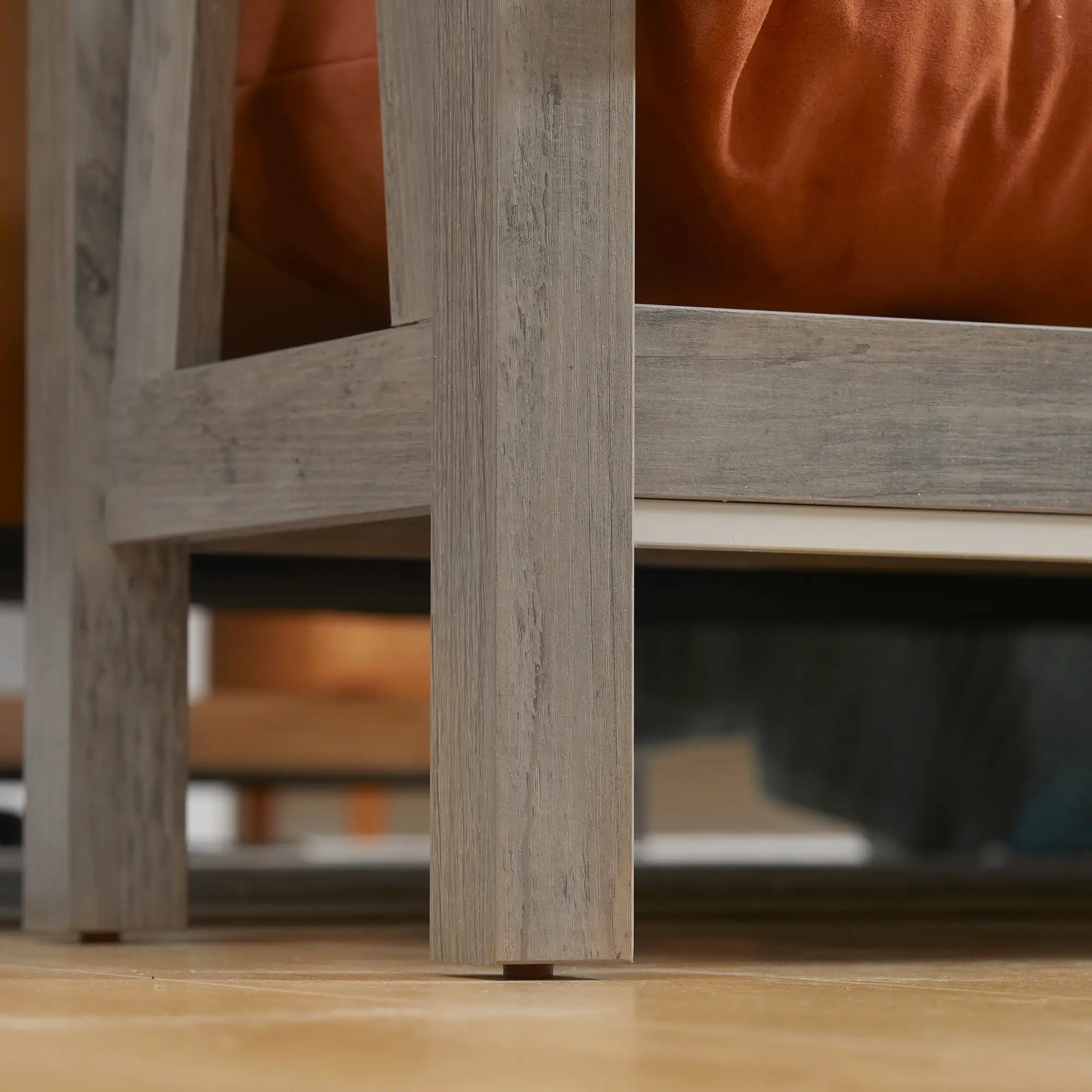 Farmhouse Entryway Table, Rustic Console with Shelf, Distressed, Grey Console Tables at Gallery Canada