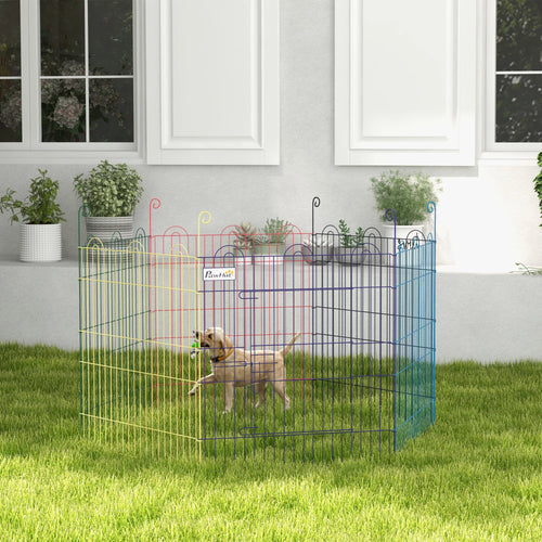 Portable Hexagon Metal Pet Playpen, Dog Exercise Fence, Multi-colored