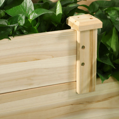 3 Tier Raised Garden Bed, Wooden Planter Box, 42.5"x34.6"x14.2", Natural Wooden Planter Boxes at Gallery Canada