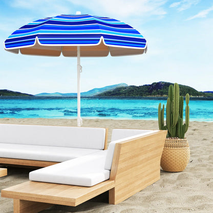 70.9" Dia. Portable Beach Umbrella, UV 50+ Adjustable Tilt, Multicolor Beach Umbrellas at Gallery Canada