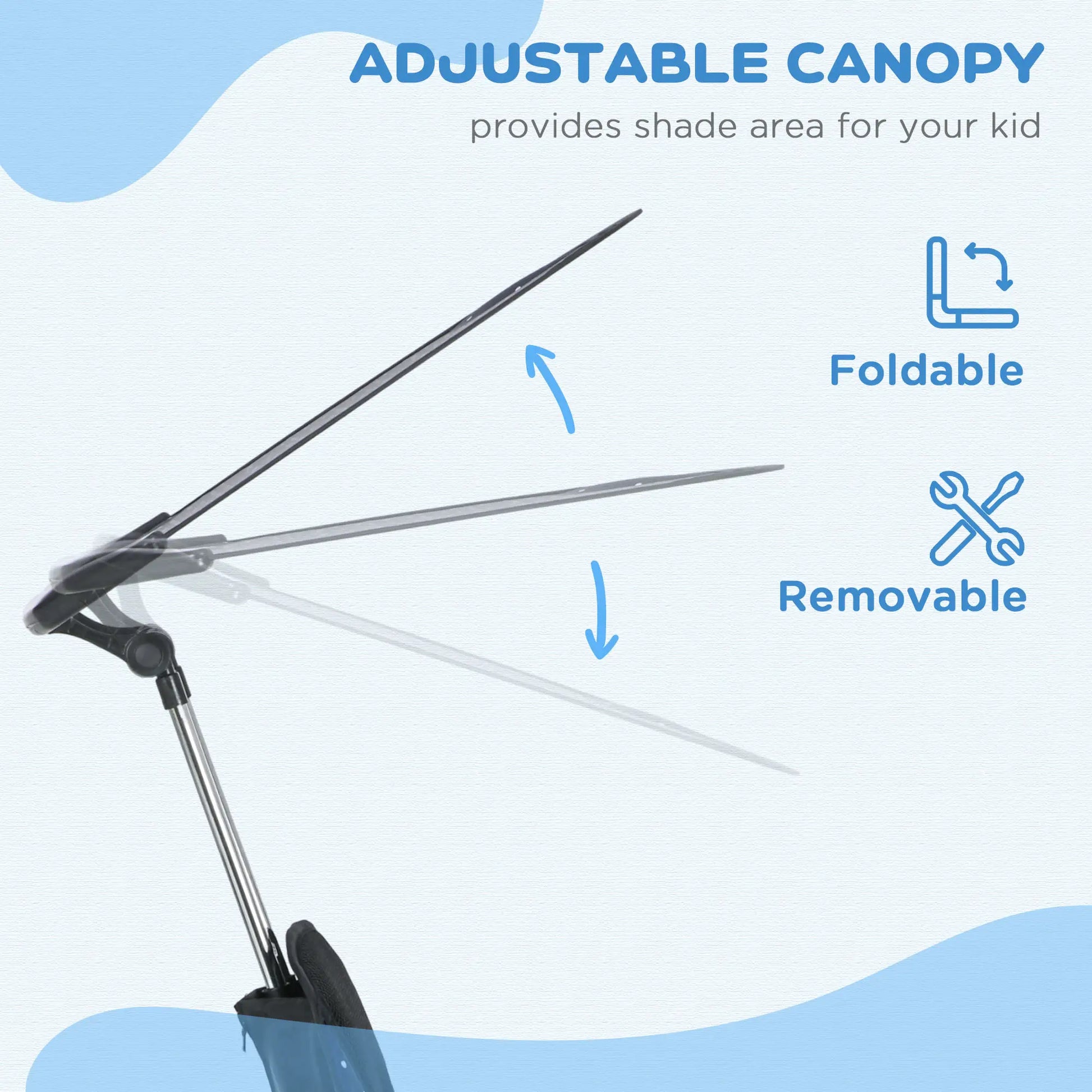 6 in 1 Kids Tricycle, Removable Handlebar, Canopy, Navy Blue Tricycles for Kids at Gallery Canada