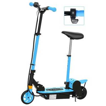 Foldable Electric Scooter for Kids, Seat, 2 Heights, 6km Range, 12km/h, Blue Scooters at Gallery Canada
