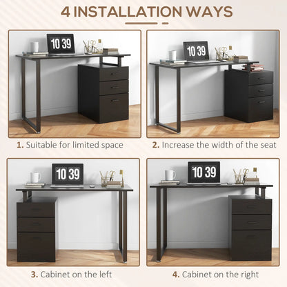 47" Computer Desk With Drawers, Modern Writing Desk, Black Computer Desks at Gallery Canada