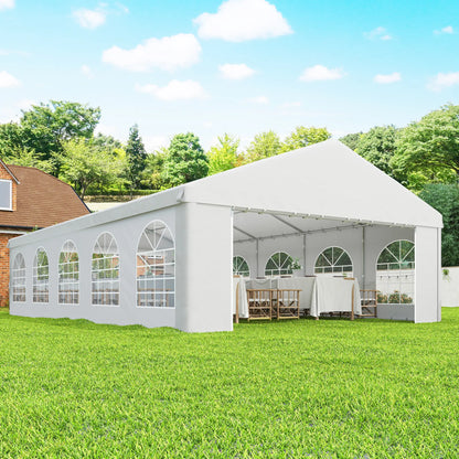 20'x33' Heavy Duty Party Tent, Portable Garage Canopy, White Canopy Tents at Gallery Canada