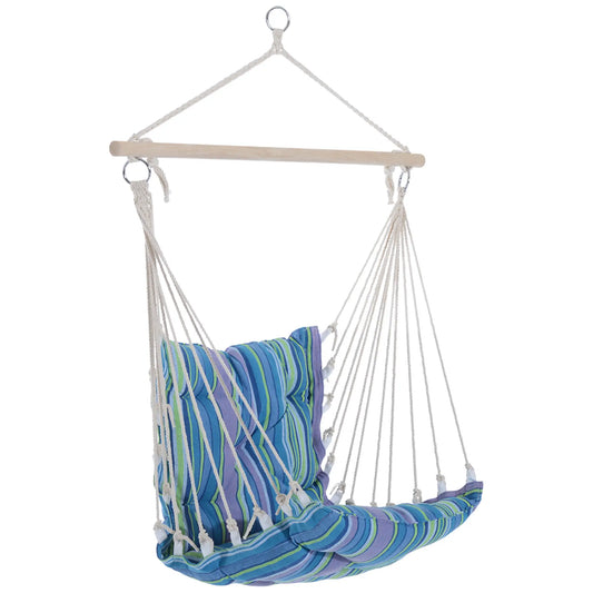 Portable Hanging Woven Hammock, Swing Chair, Outdoor Camping, Blue Hammock Swings Grey, Blue, Green, White at Gallery Canada