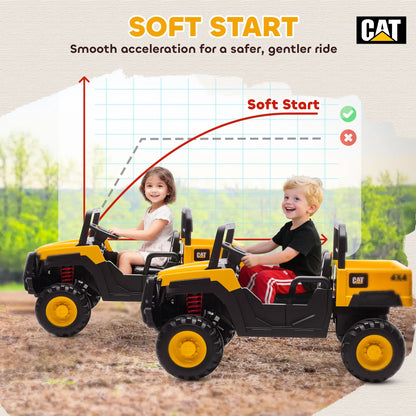 24V Kids Ride On Tractor, 4WD 2 Seater, Yellow Kids Ride-On Excavators at Gallery Canada