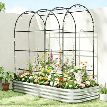 Galvanised Raised Garden Bed With Arched Trellis, 7 x 4 x 7ft Metal Planter Box Galvanized Planter Boxes at Gallery Canada