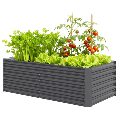 6' x 3' x 2' Raised Garden Bed, Galvanized Planter Box, Dark Grey Galvanized Planter Boxes Dark Grey at Gallery Canada