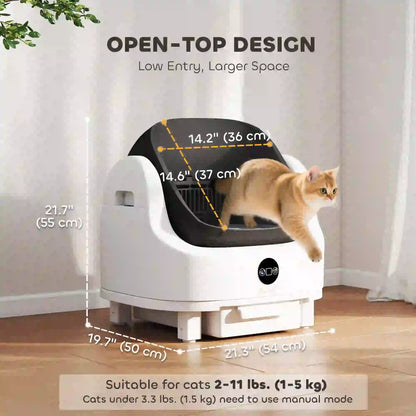 Open Top Self Cleaning Cat Litter Box, Automatic with Safety Protection Cat Litter Box Enclosures at Gallery Canada