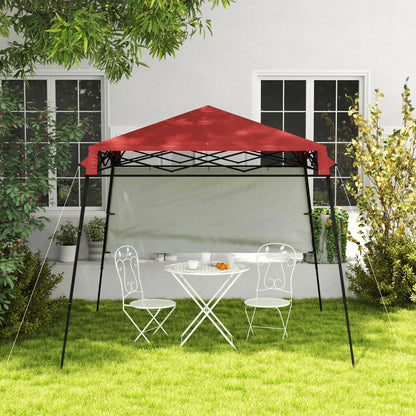 7' x 7' Foldable Gazebo Tent, Adjustable Legs, Black, Red Pop Up Canopies at Gallery Canada