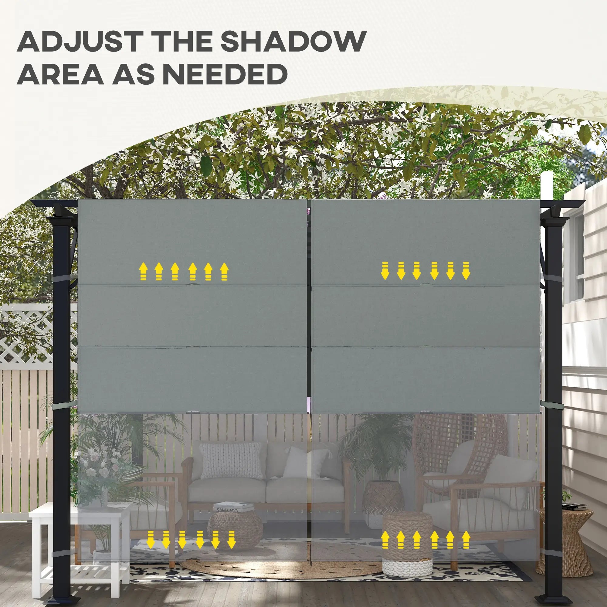 2 Pcs UV Protection Pergola Canopy, 10' x 10', Dark Grey Gazebo Canopy Replacement at Gallery Canada