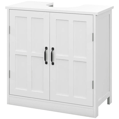 Pedestal Under Sink Cabinet, Bathroom Vanity Storage, Double Doors, Adjustable Shelf, White Bathroom Cabinets at Gallery Canada