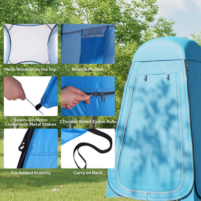Pop Up Shower Tent, Portable Privacy Room, Blue Camping Tents at Gallery Canada