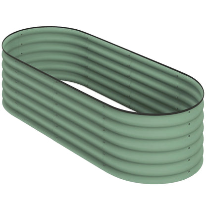 5x2x1.5 FT Galvanized Steel Raised Garden Bed, Green Metal Planter Box, Green