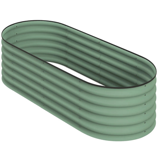 5x2x1.5 FT Galvanized Steel Raised Garden Bed, Green Metal Planter Box, Green