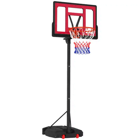 Kids Basketball Hoop, 6.6-8.5ft Adjustable Height, Indoor Outdoor, for 6+ Years Basketball Red, Black at Gallery Canada