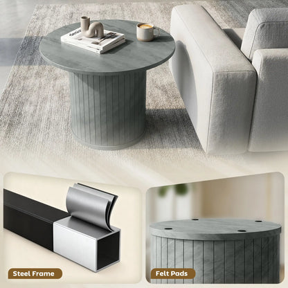 Round Coffee Table, 24", Cement Grey Coffee Tables at Gallery Canada