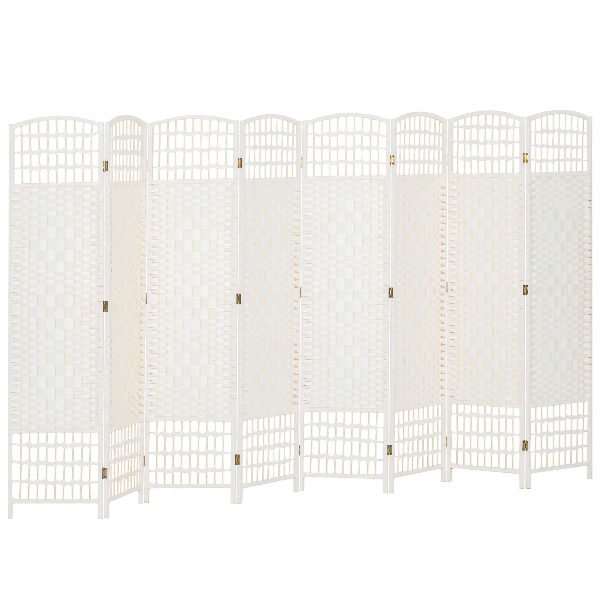 8 Panel Folding Room Divider, Portable Privacy Screen, White Room Dividers at Gallery Canada