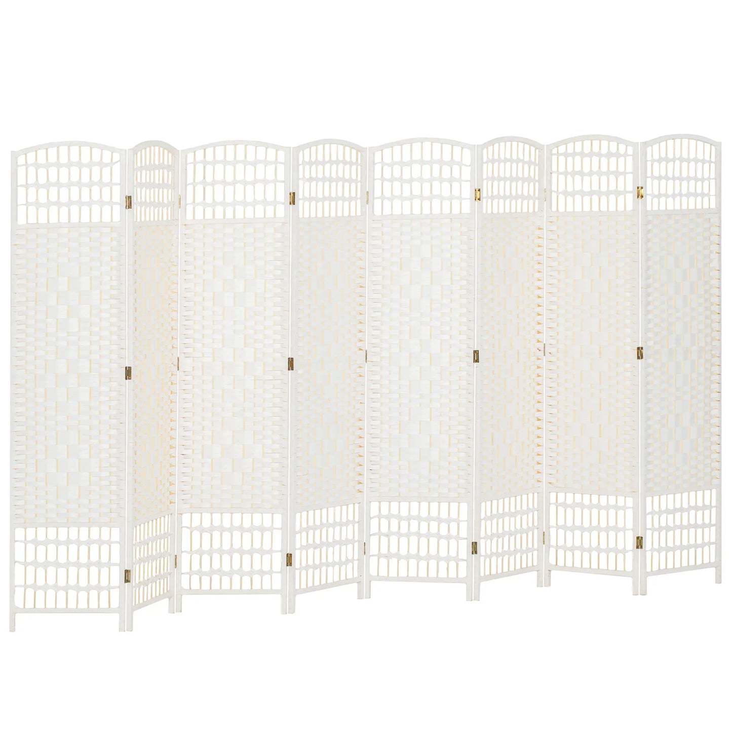 8 Panel Folding Room Divider, Portable Privacy Screen, White Room Dividers at Gallery Canada