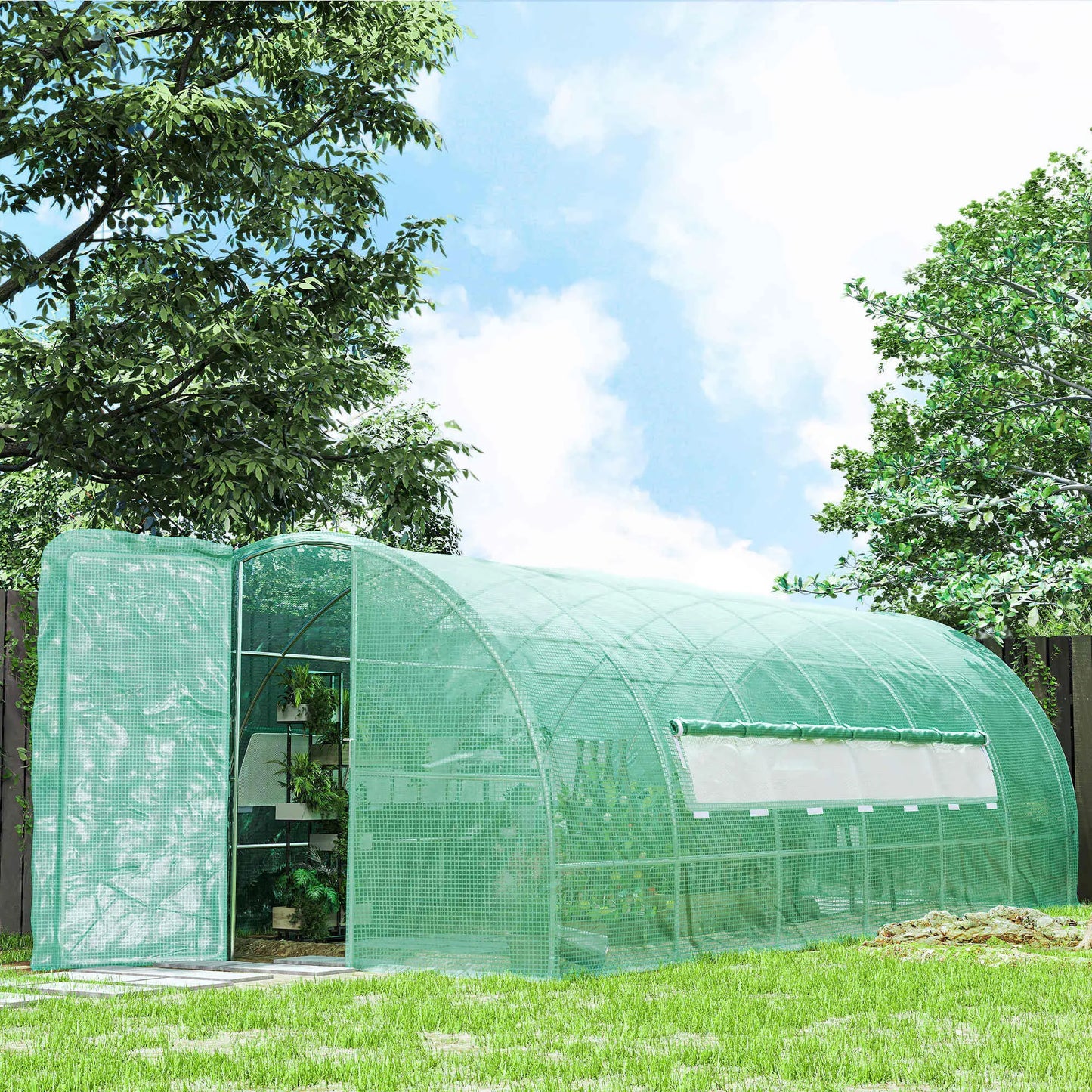 20x10x6.6ft Heavy Duty Walk-in Greenhouse, PE Cover, Green Portable Greenhouses at Gallery Canada