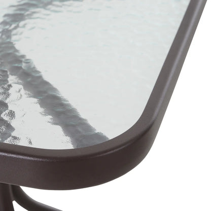 3 Piece Patio Glider Set, Mesh Seat, Glass Top Table, Grey Outdoor Gliders at Gallery Canada