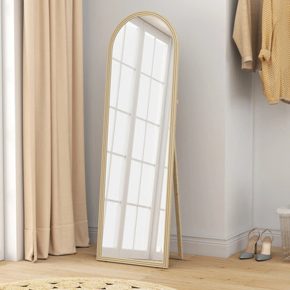 64" x 21" Full Length Mirror, Arched Faux Stone Frame, Beige Full Length Mirrors at Gallery Canada