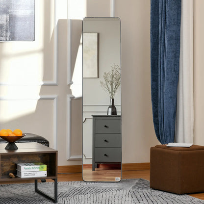 Full Length Mirror, Free Standing, Wood Frame, 15" x 61", Black Full Length Mirrors at Gallery Canada