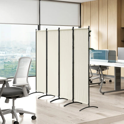 Folding Room Divider, Privacy Screen, 5.6FT Tall, Cream White Side Awnings at Gallery Canada